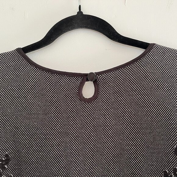 Kollantai Black Short Sleeve Sheath Dress with Tone on Tone Print, Size Large - Picture 6 of 10